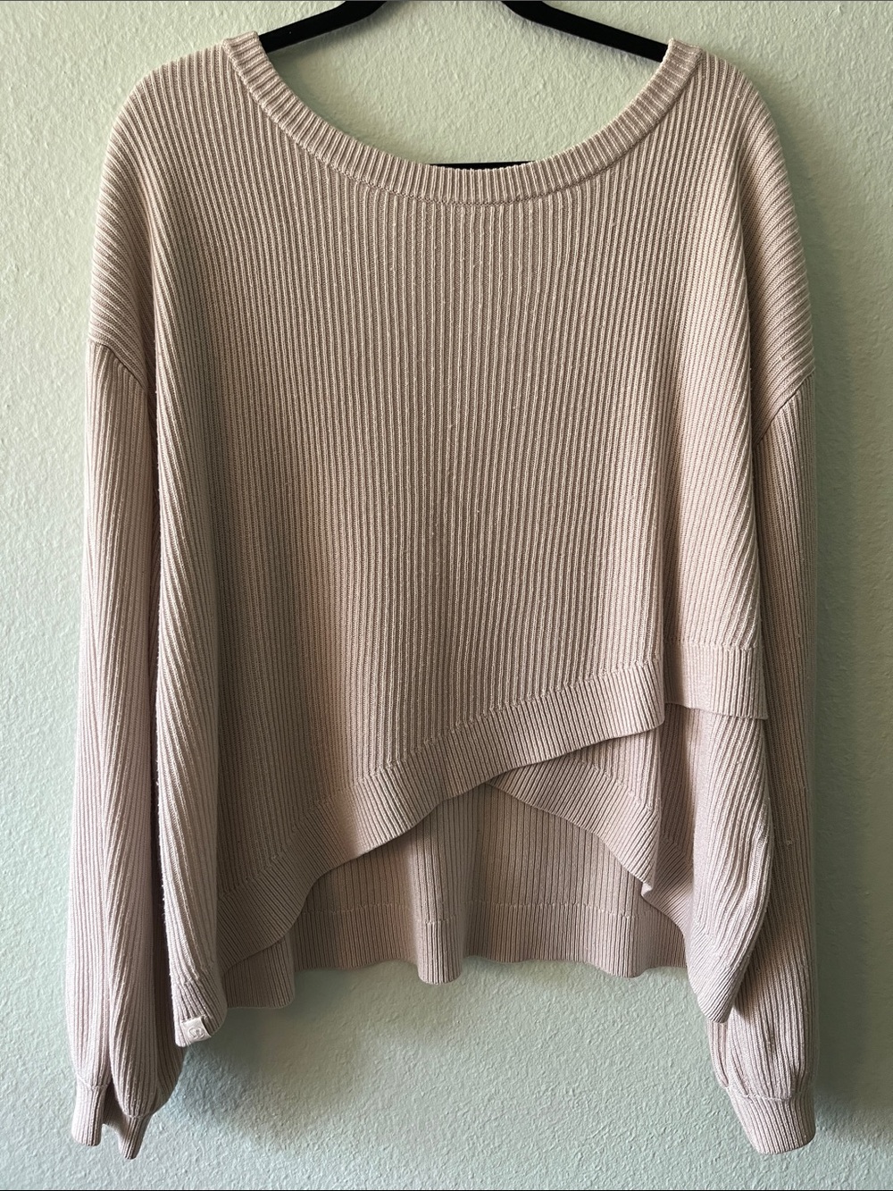 Lululemon Ribbed Reversible Crossover Sweater - Size 16 - Cream